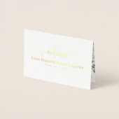 Cartes de choix de menu de mariage avec verdure (Devant)