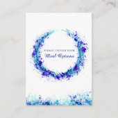 Cartes de choix de repas de mariage avec encart bl (Devant)