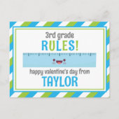 Cartes de classe de la Saint-Valentin pour règle m (Devant)