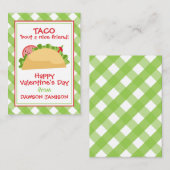 Cartes de classe En vichy Taco Valentine (Devant / Derrière)