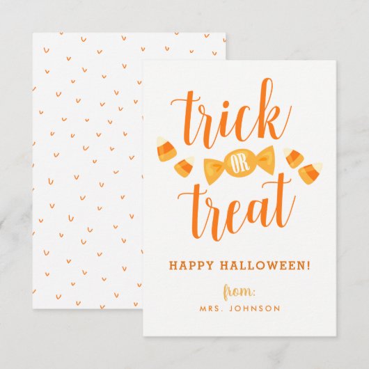 Cartes de classe Halloween (Devant / Derrière)