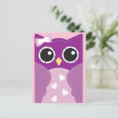 Cartes de classe pourpre Valentine Owl pour enfant (Debout devant)