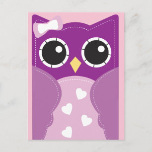 Cartes de classe pourpre Valentine Owl pour enfant