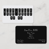 Cartes de clés noires de machine de Steno de (Devant / Derrière)