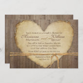 Cartes de clôture en bois rustique Couples de coeu (Devant / Derrière)