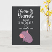 Cartes de Cochon Mignon Humour Drôle Animaux de Fe (Fleur jaune)