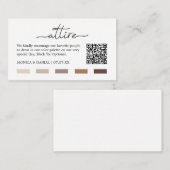 Cartes de code couleur Mariage pas cher (Devant / Derrière)