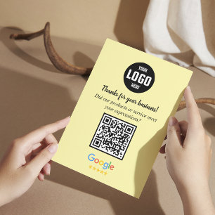 Cartes de code QR pour avis Google Encart pour e