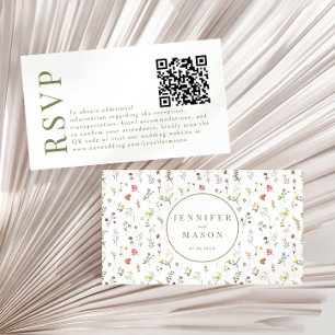 Cartes de code RSVP QR pour mariage de fleur de pr