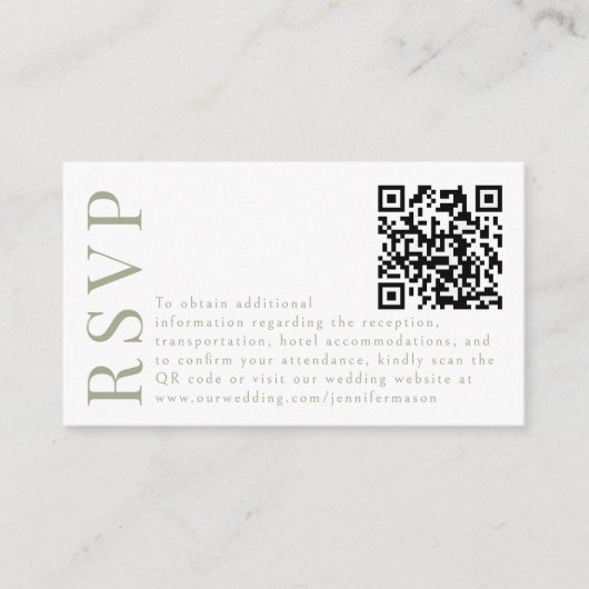 Cartes de code RSVP QR pour mariage fleur sauvage (Devant)