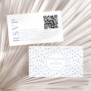 Cartes de code RSVP QR pour mariage fleur sauvage 