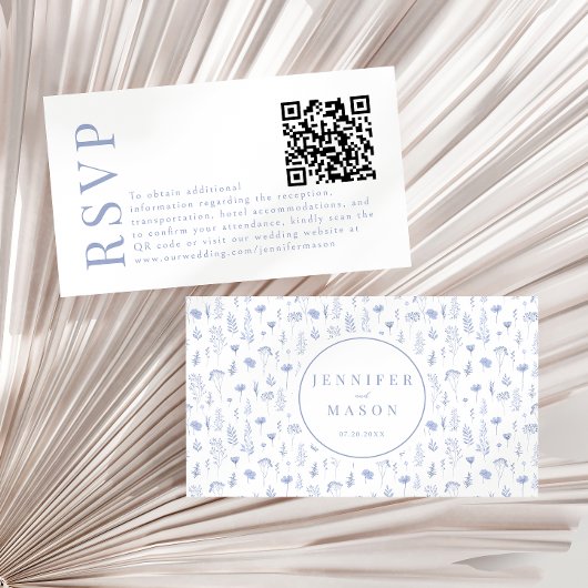 Cartes de code RSVP QR pour mariage fleur sauvage