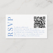Cartes de code RSVP QR pour mariage floral bleu cl (Devant)
