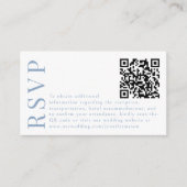 Cartes de code RSVP QR pour mariage floral bleu cl (Devant)