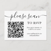 Cartes de code RSVP QR pour mariage photo simple s (Devant)