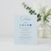 Cartes de code vestimentaire de mariage bleu pouss (Debout devant)