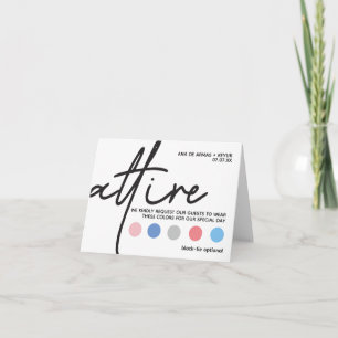 Cartes de code vestimentaire pour mariage moderne
