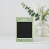 Cartes de codes QR de bijoux vert sauge (Debout devant)