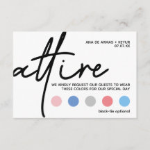 Cartes de codes vestimentaires modernes Mariages
