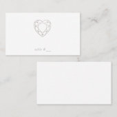 Cartes de coeur géométriques en argent - plat (Devant / Derrière)