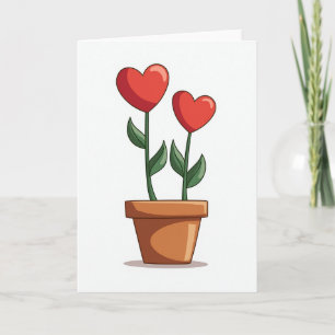 Cartes de coeurs minimalistes dans un pot