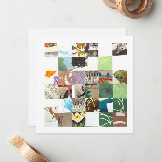 Cartes de collage carré, Artsy, No 2 (Devant/Arrière en situation)