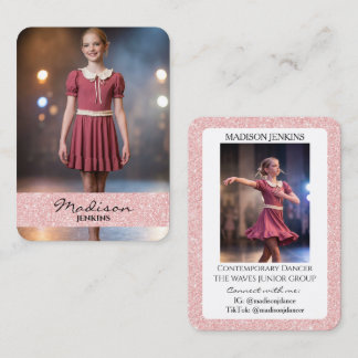 Cartes de collection de danseuses Rose Pailleté Ro