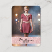 Cartes de collection de danseuses Rose Pailleté Ro (Devant)