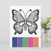 Cartes de coloriage adultes Papillon de palette de (Debout devant)