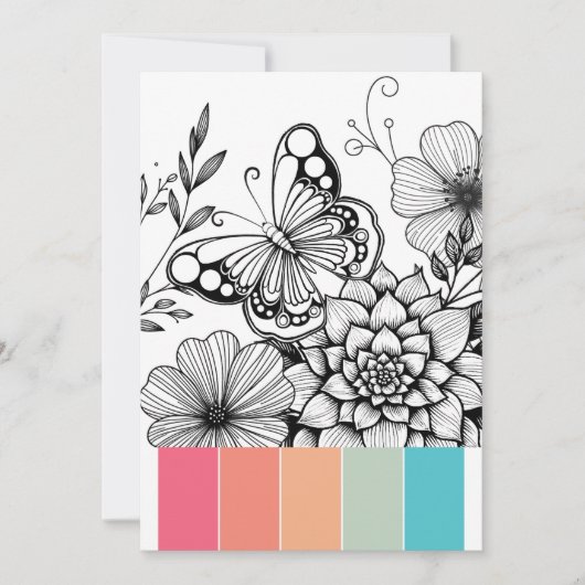 Cartes de coloriage de papillon Art Therapy (Devant)