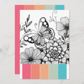 Cartes de coloriage de papillon Art Therapy (Devant / Derrière)