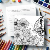 Cartes de coloriage papillon avec Journal