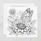 Cartes de coloriage papillon avec Journal (Devant / Derrière)