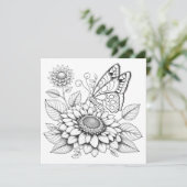 Cartes de coloriage papillon avec Journal (Debout devant)