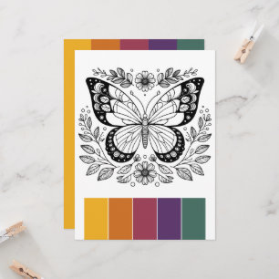 Cartes de coloriage Papillon grand format Art Ther