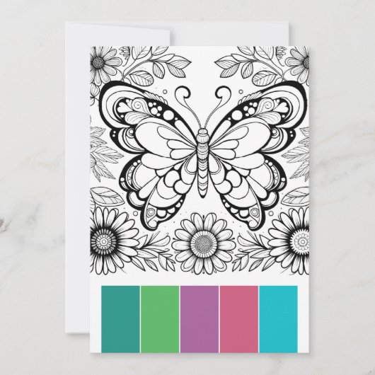 Cartes de coloriage Papillon Outils de relaxation (Devant)