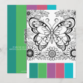 Cartes de coloriage Papillon Outils de relaxation (Devant / Derrière)