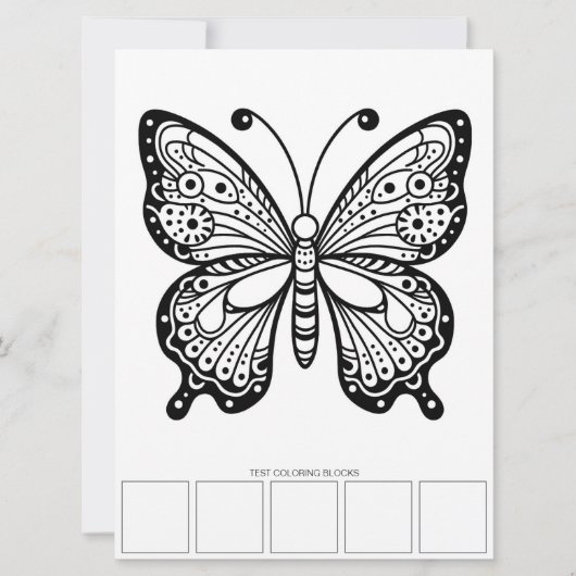 Cartes de coloriage pour adultes papillon (Devant)