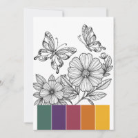 Cartes de coloriage pour papillons portatifs Art T