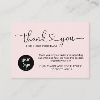 Cartes de commande pour Merci d'entreprise rose vi