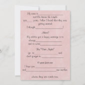 Cartes de Commentaires de Conseils de Mariage Amus (Dos)