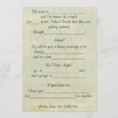 Cartes de Commentaires de Conseils de Mariage Amus (Dos)