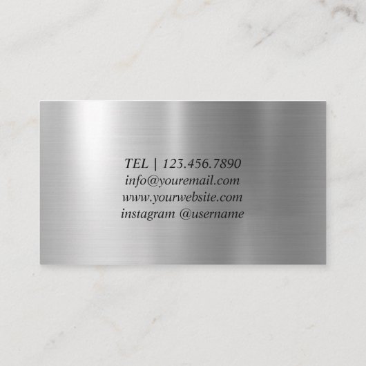 Cartes de conception noir en argent chic pour le G (Dos)