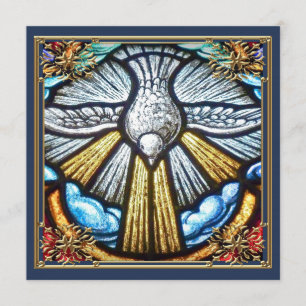 Cartes de condoléances de la colombe de vitrail ma