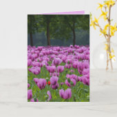 CARTES DE CONDOLÉANCES TULIPES VIOLETTES (Fleur jaune)