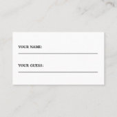 Cartes de conjecture de garçon ou de fille de (Dos)