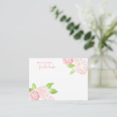 Cartes de conseil Aquarelle Rose Hydrangea (Debout devant)
