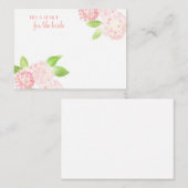 Cartes de conseil Aquarelle Rose Hydrangea (Devant / Derrière)