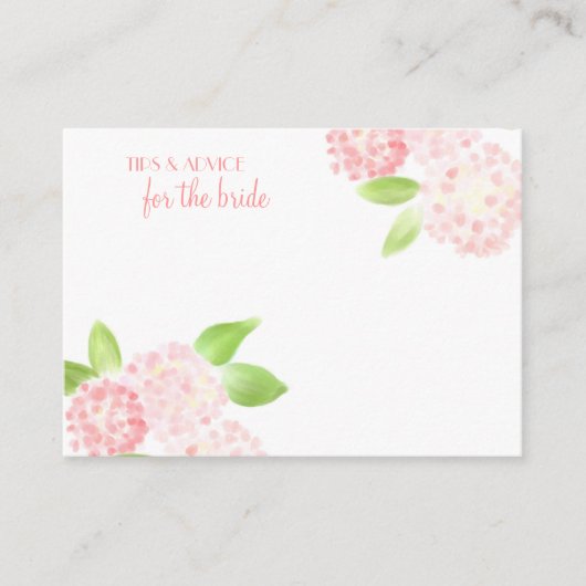 Cartes de conseil Aquarelle Rose Hydrangea (Devant)