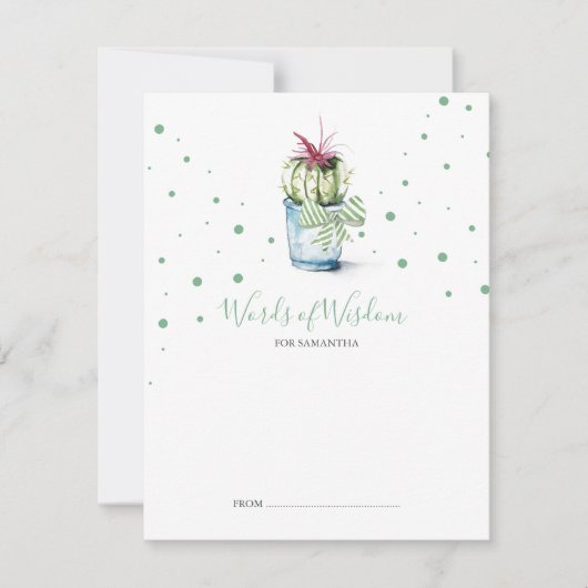 Cartes de conseil Baby shower Cactus Succulentes (Devant)